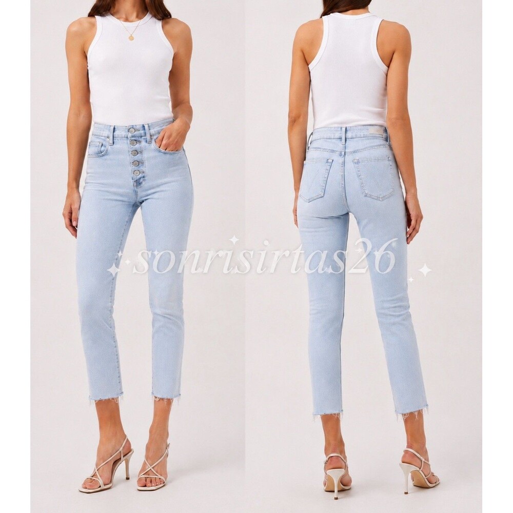 Veronica Beard Debbie High Rise Skinny Jeans 27/4 Everest Light Wash Raw Hem